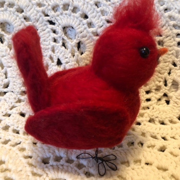 Handmade Needle Felted cardinal songbird - Picture 7 of 13